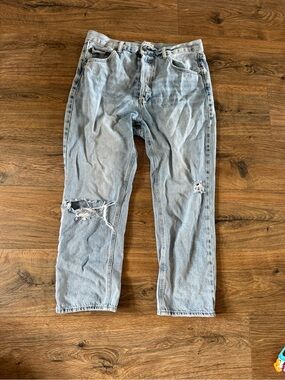 High-Rise Light Blue Distressed Women's Jeans